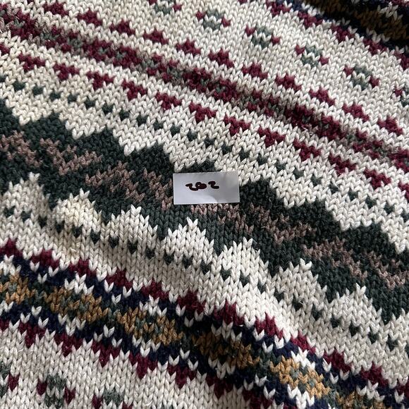 Vintage‎ 90s Eddie Bauer Geometric Patterned Mens Large Grandpa Crewneck Sweater - Picture 9 of 10